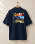 COL tee in French navy, back, on a hanger