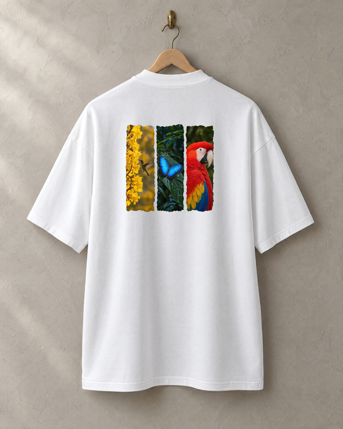 Paneles tee in white, back, on a hanger