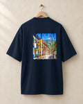Salento tee in French navy, back, on a hanger