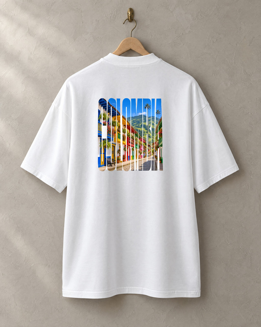 Salento tee in white, back, on a hanger